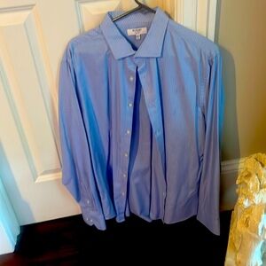 Mens Murano Blue Button Down Long Sleeve Dress Shirt XL nice